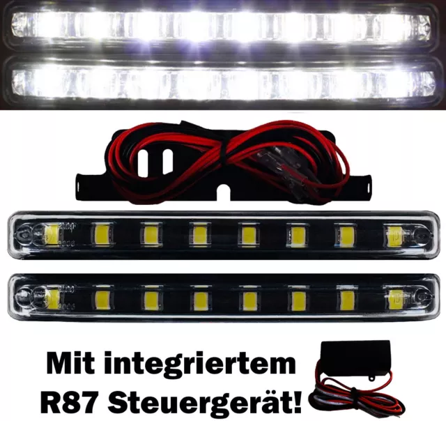 2x LED Tagfahrlicht schwarz flat 8 SMD für VW Passat CC Polo 6N 9N 6R Sharan 7N