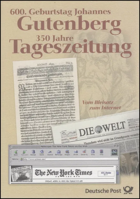 2123 Johannes Gutenberg & Tageszeitung - EB 1/2000