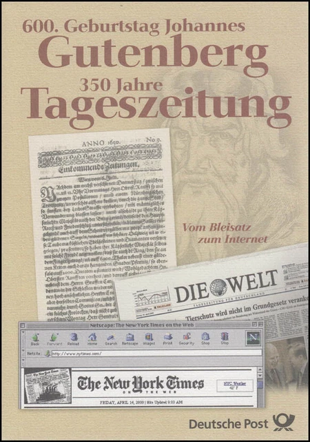 2123 Johannes Gutenberg & Tageszeitung - EB 1/2000