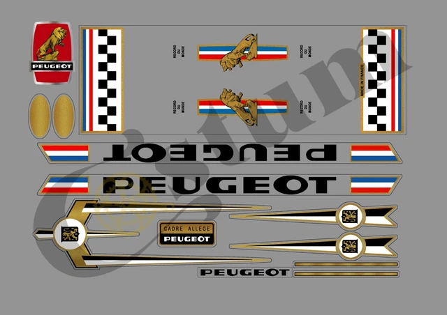 Autocollants Stickers Peugeot Pour Vélo - Modèle PEUG412