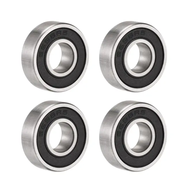 S698-2RS Stainless Steel Ball Bearing 8mmx19mmx6mm Double Sealed Bearings 4 Pcs