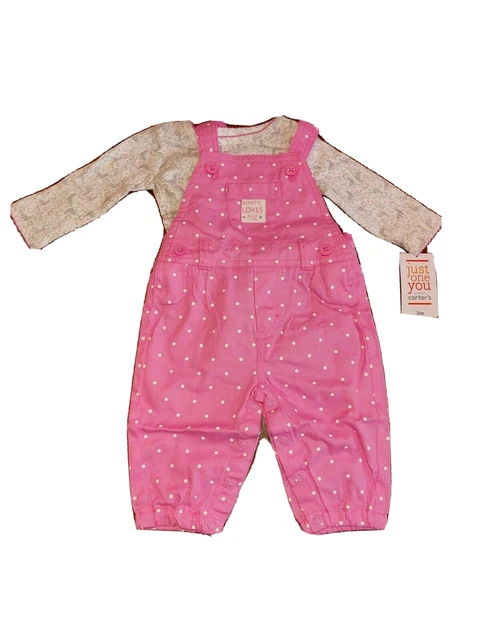 Just One You by Carters BabyGirls 'Auntie Loves Me' Giraffe / Pink Overall NB,3M