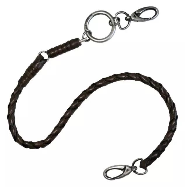 Harley-Davidson Men's Ride Free 25 inch Braided Leather Wallet Chain - Brown