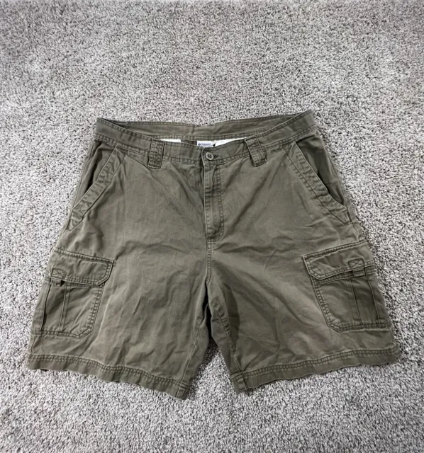 Columbia Shorts Mens 40 Green Cargo Regular Fit Military Flat Front Casual