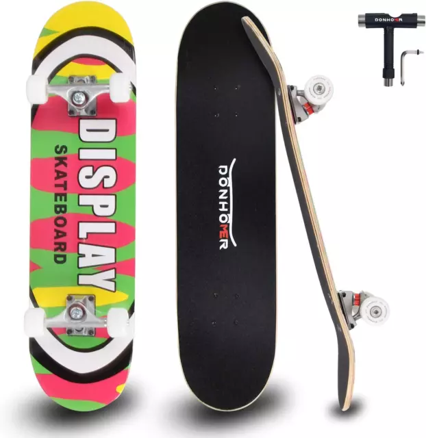 Skateboards 31" Standard Skateboard for Adults/Kids Girls/Boys with T-Tool