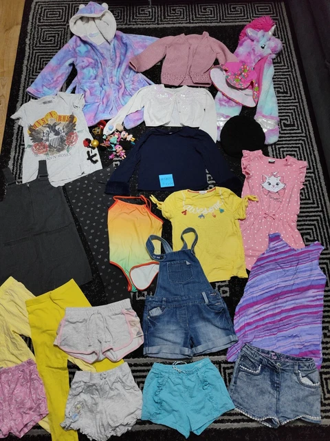 #901💜 Huge Bundle Of Girls Clothes 5-6years GEORGE NEXT TU RIVER DISNEY PRIMARK