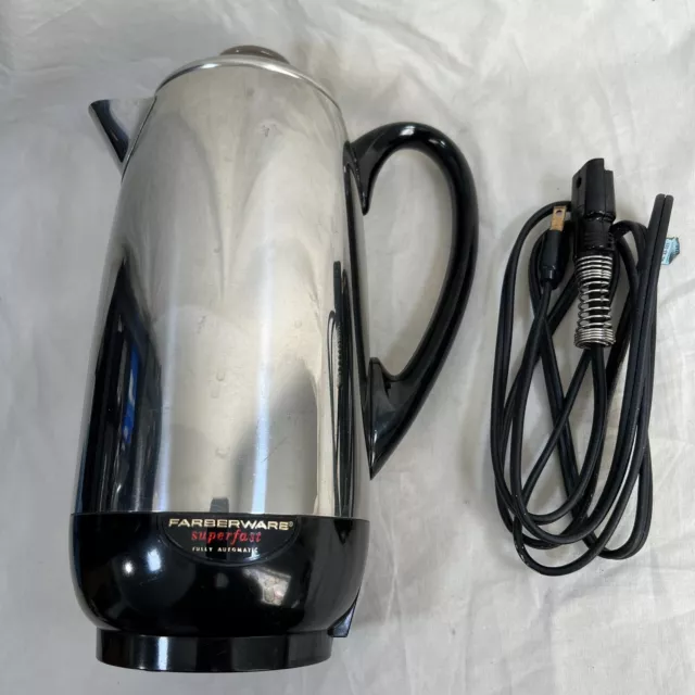 Farberware 2 to 12 Cup Superfast Fully Automatic Electric Percolator Coffee  Pot Superfast – Wake Robbin, Consign or Sell