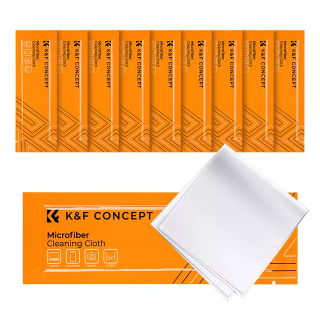 K&F Concept 10 Pack Microfiber Lens Cleaning Cloth for Camera Lenses Glasses