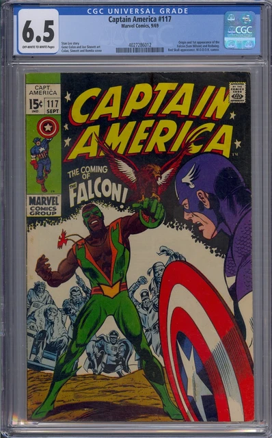 Captain America #117 Cgc 6.5 Origin 1St Falcon Redwing Red Skull Modok