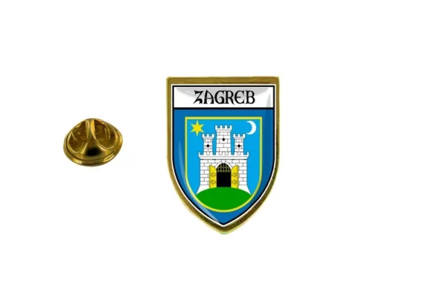 pine pins badge pin's souvenir city flag country coat of arms zagreb crest Croatia
