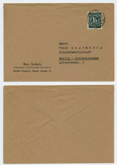 113334 - Beleg Max Schulz, Versicherungs-Vermittlung - Berlin-Pankow 31.1.1947