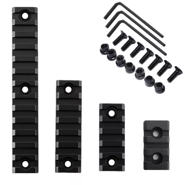 4 Pack MLOK Aluminum 3 Slot 5 Slot 7 slot 13 Slots Rail Section Weaver Picatinny