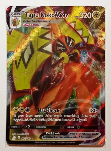 Tapu Koko VMAX 051/163 - Holo Ultra Rare - Battle Styles 2021 - Pokemon  Card