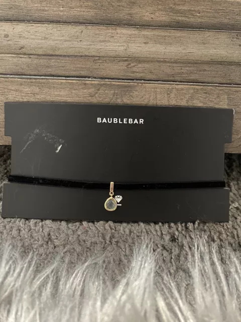 BaubleBar Gold Tone Collar Choker Necklace Velvet