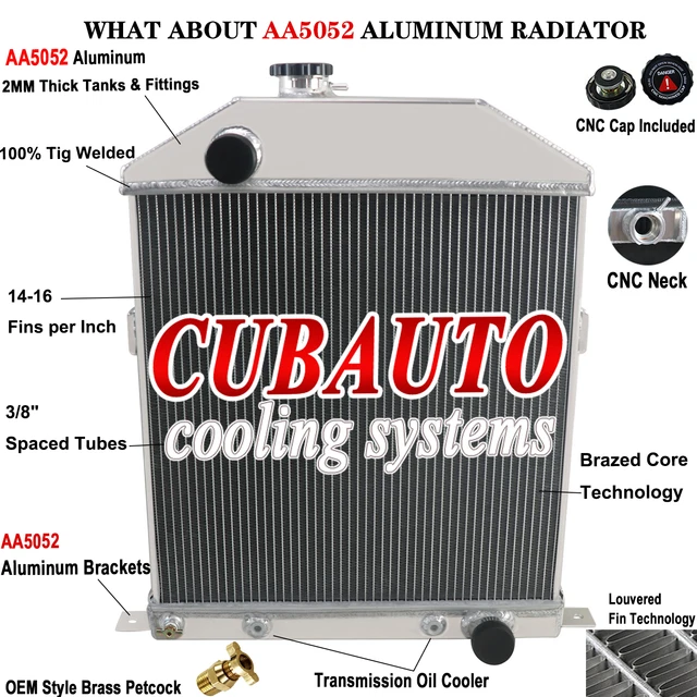 4 Row Radiator For 1942-1948 46 FORD Deluxe Coupe Mercury Series 3.6L 3.7L 3.9L