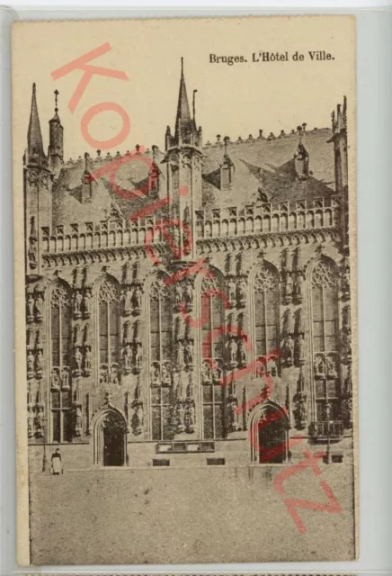 Alte Ansichtskarte Belgien, postalisch ungelaufen, Brügge, Rathaus