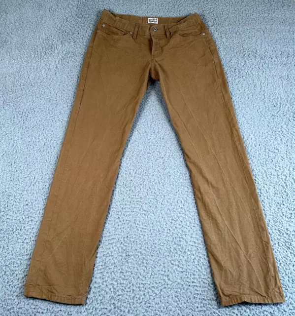 Naked & Famous Jeans Mens 32 Brown Weird Guy Red Selvedge Duck Canvas 31 Actual