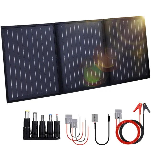 100W Faltbar SolarPanel Tragbar 12V Mono für Powerstation Autobatterie Wohnmobil