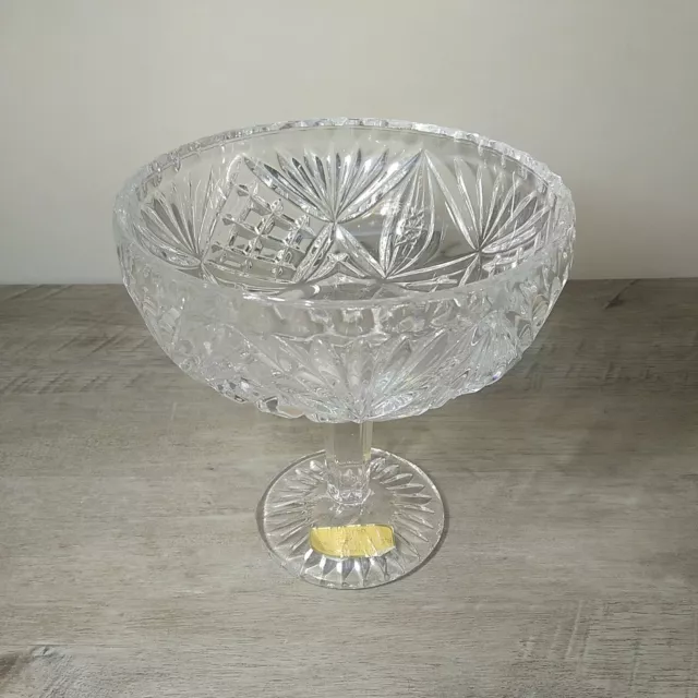 Vintage Antique Cut Lead Crystal Glass Compote Candy Dish West Germany Excellent