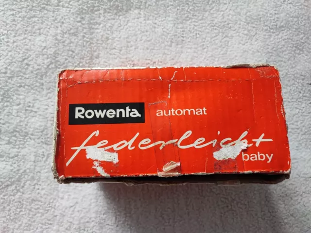 Rowenta Federleicht-Baby  Reise-Bügeleisen Vintage 1965 Ovp Voll Funktionsfähig