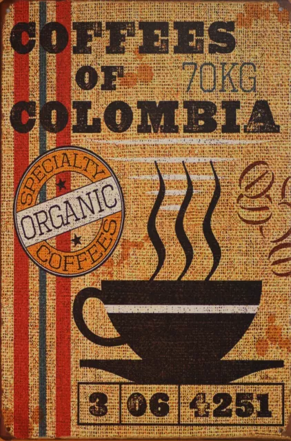 Colombian Coffee Vintage Pub Bar Classic Print Poster Wall Art Picture A4 +