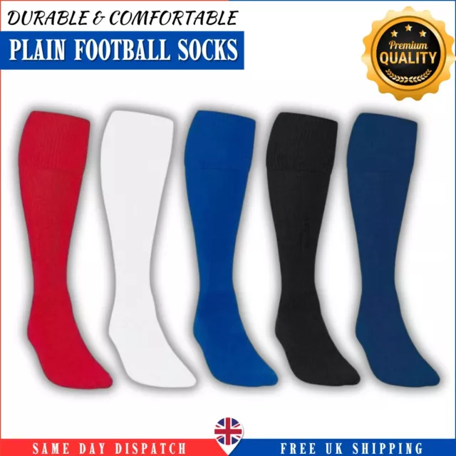 Unisex Plain Premium Football Soccer Hockey Rugby Sports Socks UK