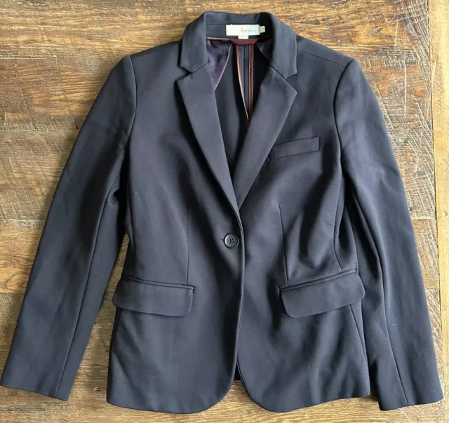 Boden Navy Blue Blazer Jacket Elizabeth Ponte Business Workwear Size 8P