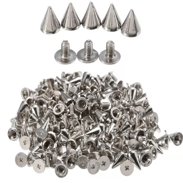 10mm 100pcs For DIY Leather Clothing Jacket Punk Cone Spikes Screwback Studs