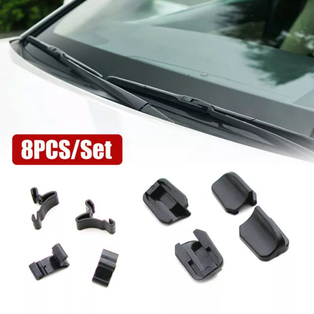 8pcs Rubber Car Wiper Blade Cover Card Cap Small Clip Fasteners Part Accessories