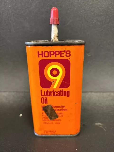 Vintage Hoppe's Lubricating Gun Oil Can 3 oz Empty High Viscosity Penetration