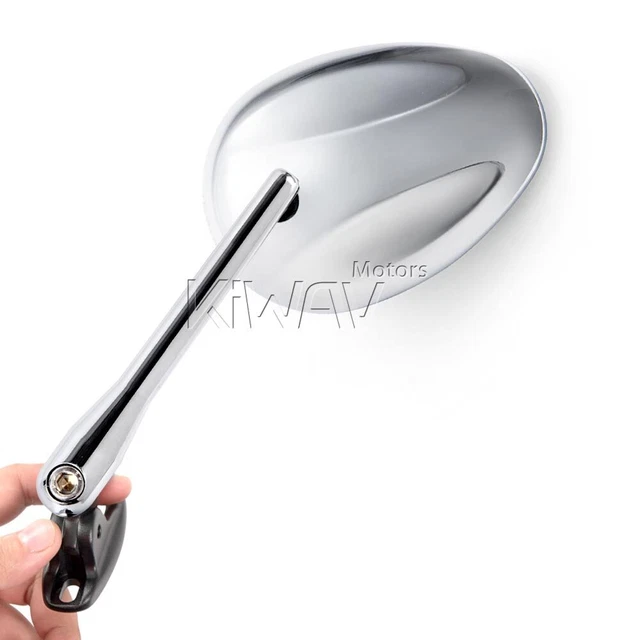 Rétroviseurs oval Ellipse chromé base noir moto pour Honda CBF CBR VFR VTR