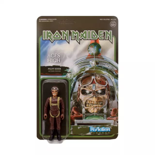 Figura de acción Super7 Iron Maiden Eddie Aces álbum alto retro sin usar sin usar