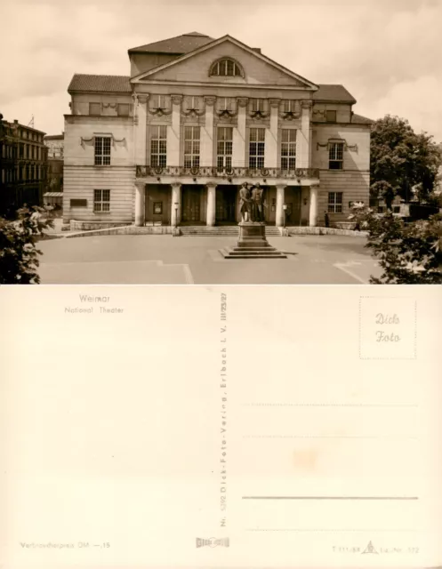 AK   WEIMAR - NATIONALTHEATER  historisch Vintage Sammlerstück antik PK Echtfoto