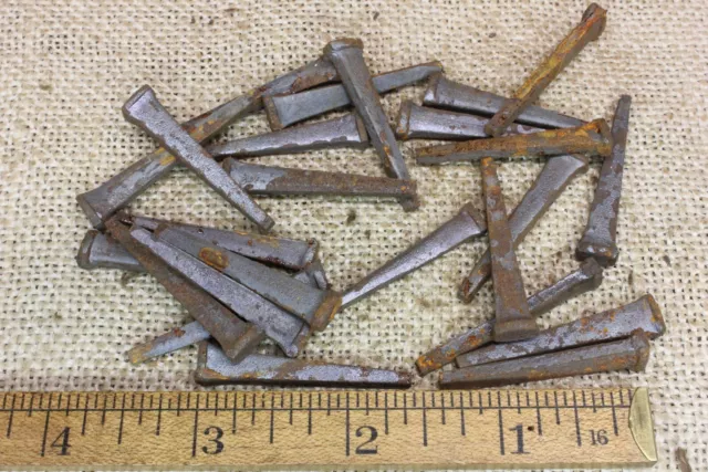 25 Old Square Nails Rustic Vintage 1 1/2” Steel Cut Standard Heavy Duty
