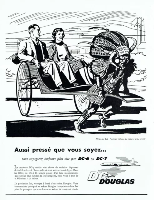 publicité Advertising 0821 1956  Douglas avions DC-6 & DC-7 Afrique du sud