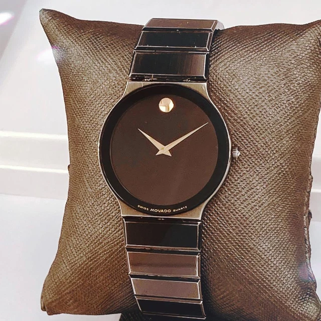 AUTENTICO OROLOGIO DA POLSO SVIZZERO al quarzo da uomo al quarzo anni '90 MOVADO 84.C6.880.2A