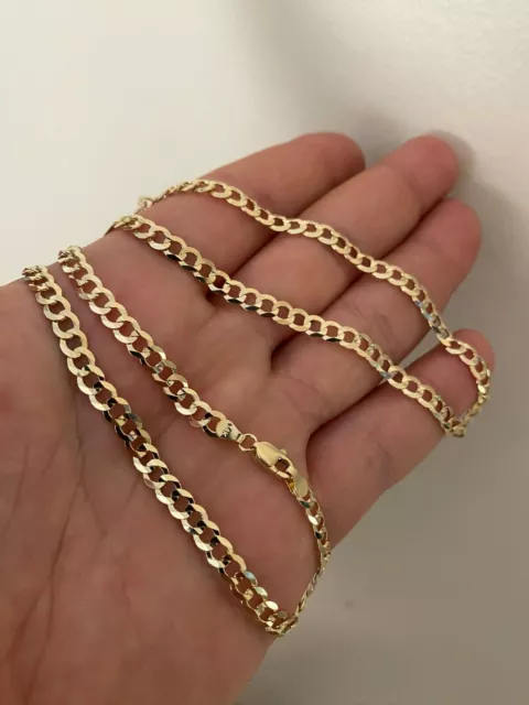 Real Solid 14k Gold Mens Ladies Curb Cuban Link Chain 5mm Necklace Or Bracelet