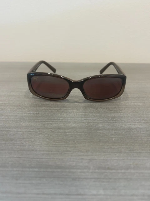 RARE' MAUI JIM MJ-401-14 Brown Frame W/ Maui Rose Lens + Case 