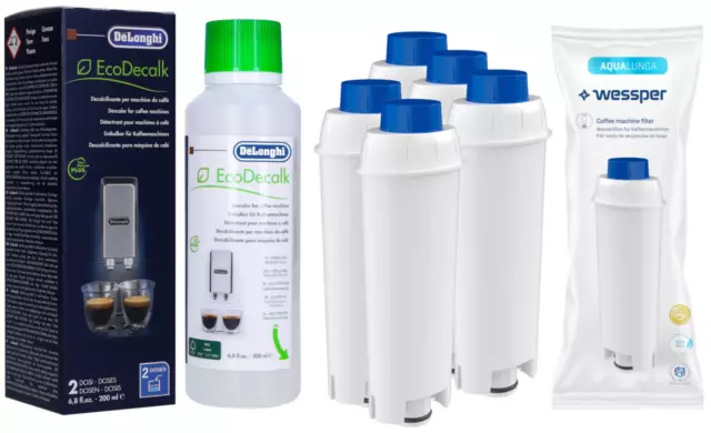 5x filtres remplacement de SER3017 DLSC002, détartrant Delonghi EcoDecalk 200 ML