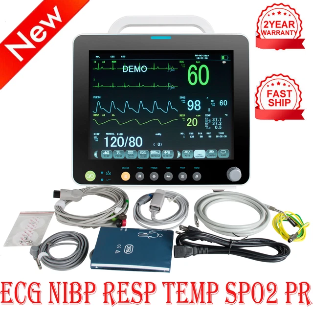 Carejoy 12'' ICU Vital Signs Patient Monitor SpO2 PR NIBP ECG RESP TEMP FDA CE