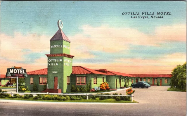 Las Vegas, Nevada - Ottilla Villa Motel - Vintage Linen Postcared