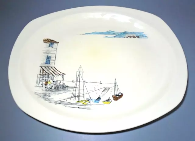 Vintage Midwinter Riviera Serving Plate / Platter 14 x 11"