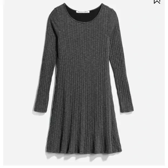 Michael Stars NWT Women's Jasper Rib Crew Neck Knit Dress Dark Grey SM