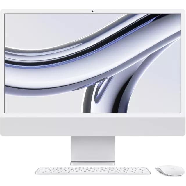 Apple iMac 24 Retina 4.5K (M3, 2023) 61 cm (24 Zoll) Silber  Apple M3 8-Core ...