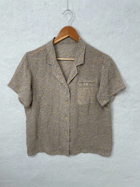 Camicia donna grigio design floreale festival chic