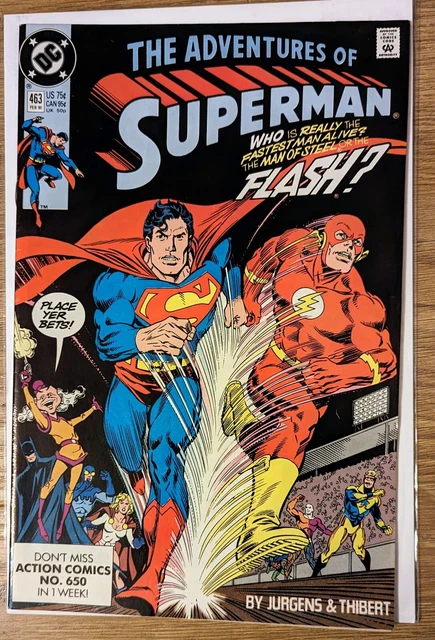 ADVENTURES OF SUPERMAN #463 - Flash Vs Superman Race - DC Comics 1990 NM-