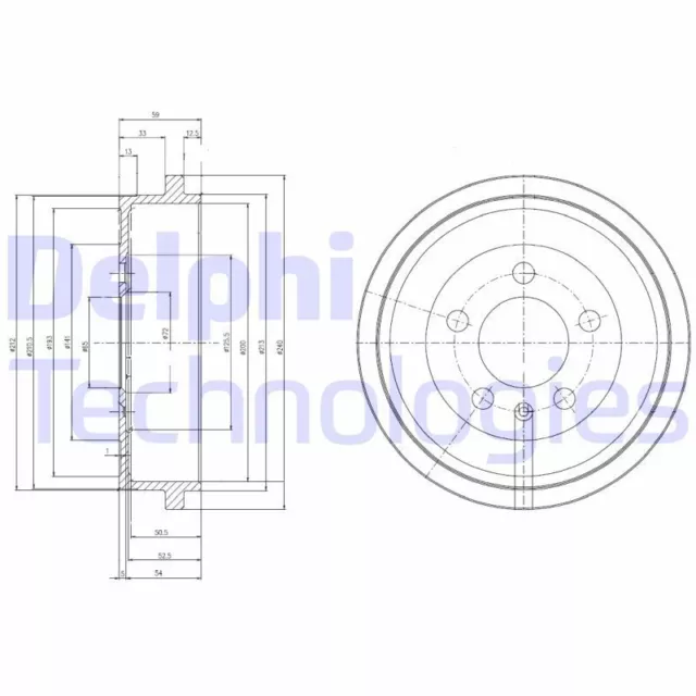 2x Bremstrommel hinten Delphi BF463 für AUDI SEAT SKODA VW