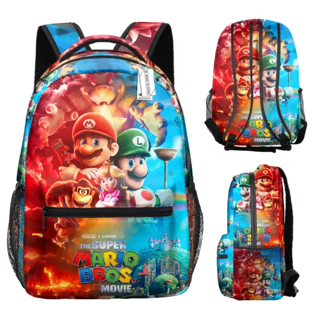 Super Mario 3D Print Kids Student School Bag Boys Girls Travel Backpack Rucksack