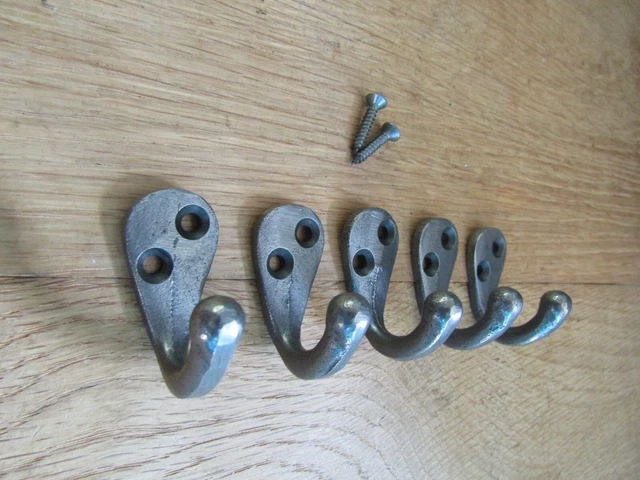 Cast iron Rustic Robe coat hooks vintage old English Victorian retro pegs