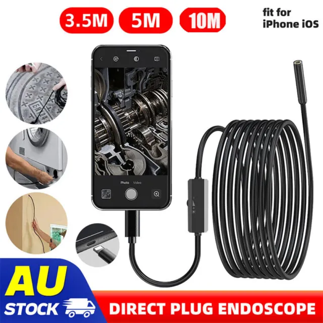 3.5-10M HD ENDOSCOPE Borescope Snake Inspection Camera Waterproof
